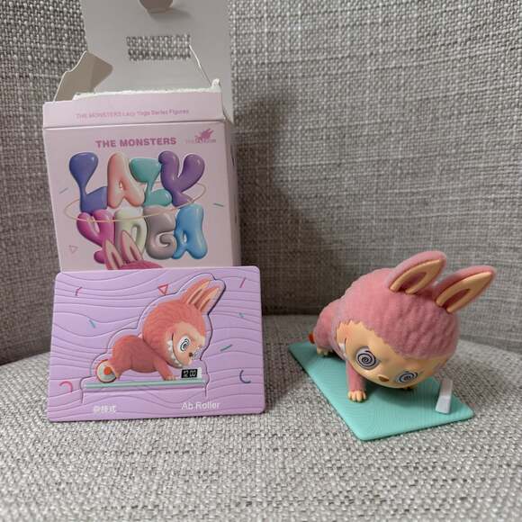 Labubu THE MONSTERS Lazy Yoga Series Ab Roller Figure Open Box Like New - Picture 2 of 3
